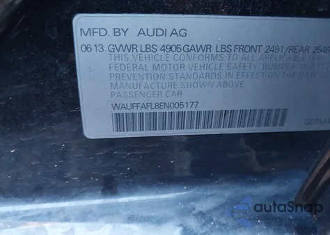 2014 Audi A4 2.0T Premium from USA, damaged, VIN WAUFFAFL8EN005177